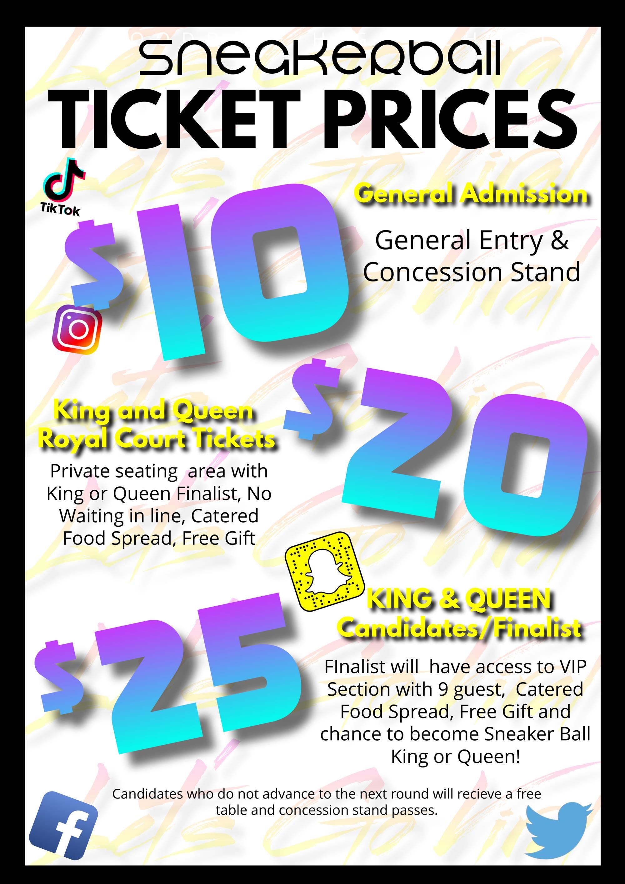sneaker ball ticket Prices